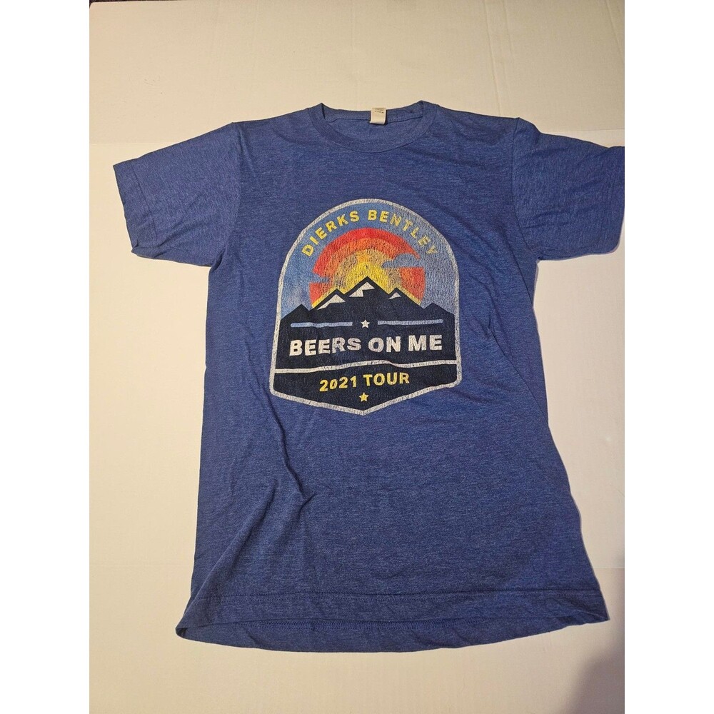 Dierks Bentley Beers On Me 2021 Tour T Shirt Mens Small Blue Concert Tee